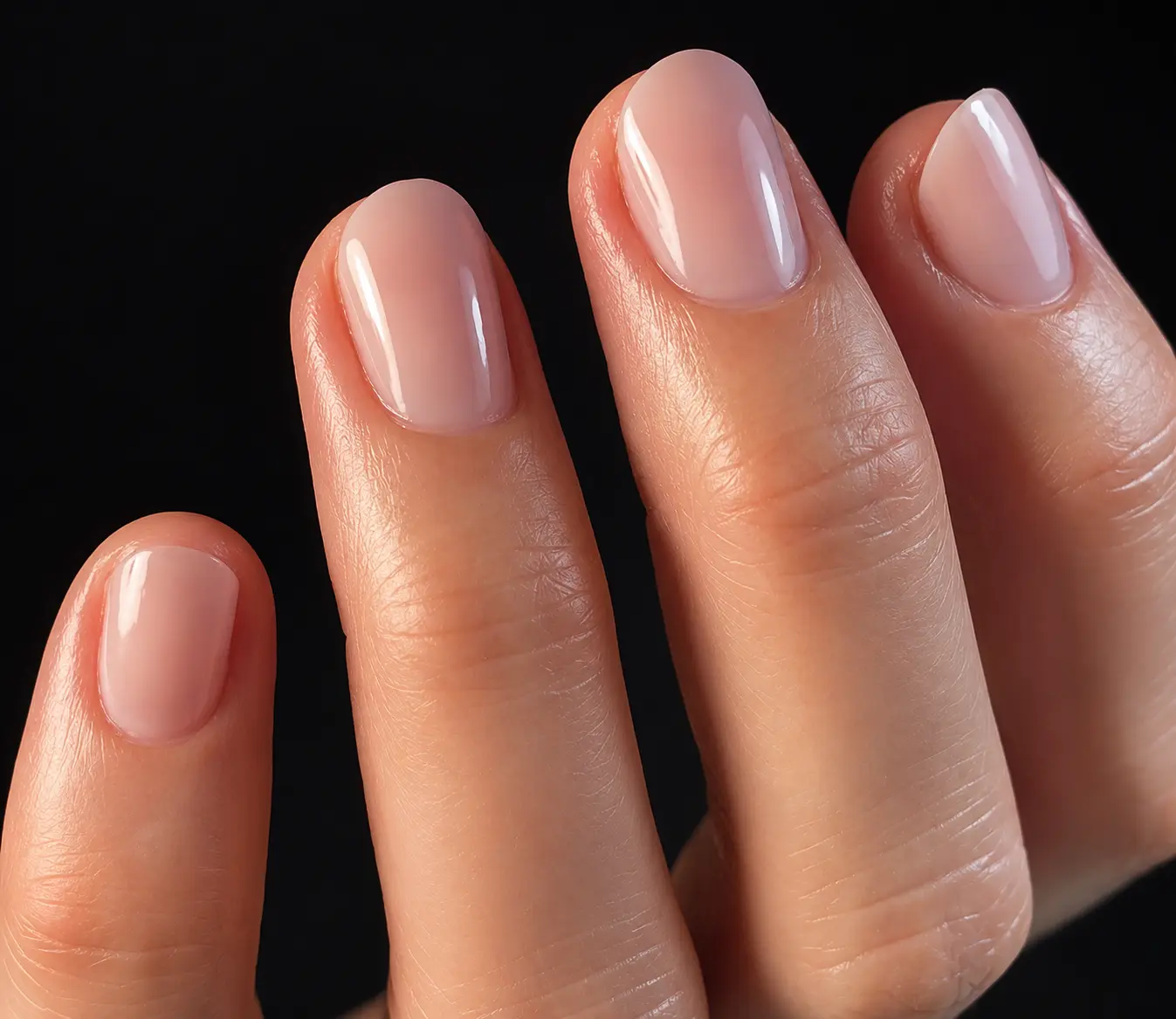 Maniküre – gepflegte Hände mit nude-peach Nagellack